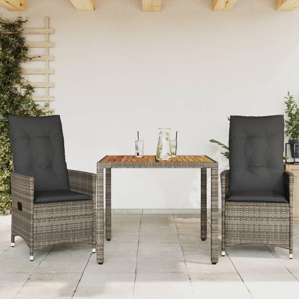 Set Mobilier De Grădină Cu Perne, 5 Piese, Gri, Poliratan