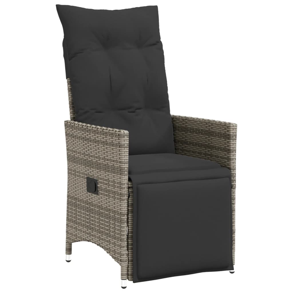 Set Mobilier De Grădină Cu Perne, 5 Piese, Gri, Poliratan