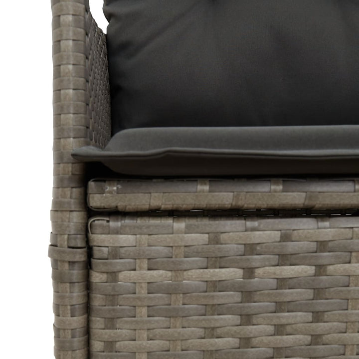 Set Mobilier De Grădină Cu Perne, 7 Piese, Gri, Poliratan