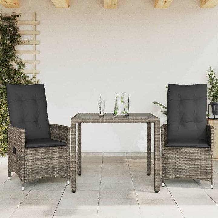 Set Mobilier De Grădină Cu Perne, 5 Piese, Gri, Poliratan