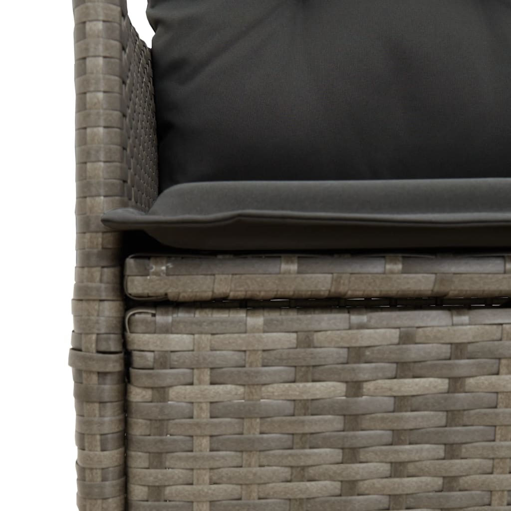 Set Mobilier De Grădină Cu Perne, 5 Piese, Gri, Poliratan