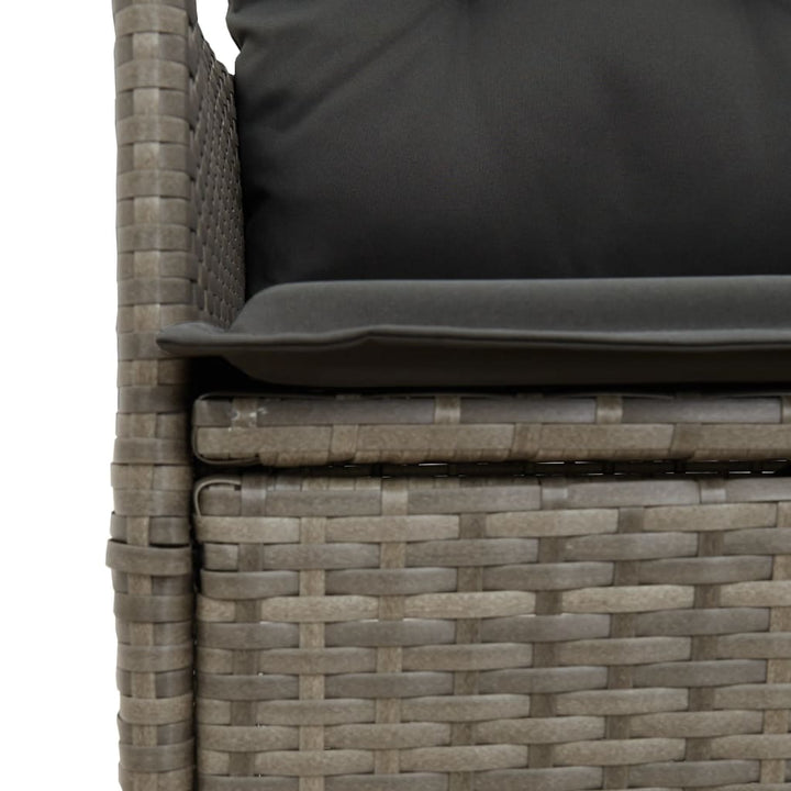 Set Mobilier De Grădină Cu Perne, 5 Piese, Gri, Poliratan