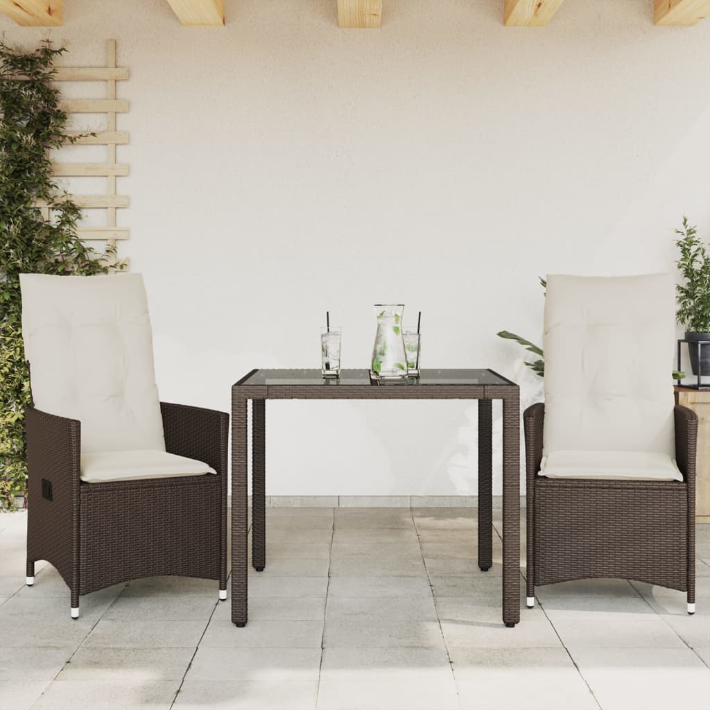 Set Mobilier De Grădină Cu Perne, 7 Piese, Maro, Poliratan