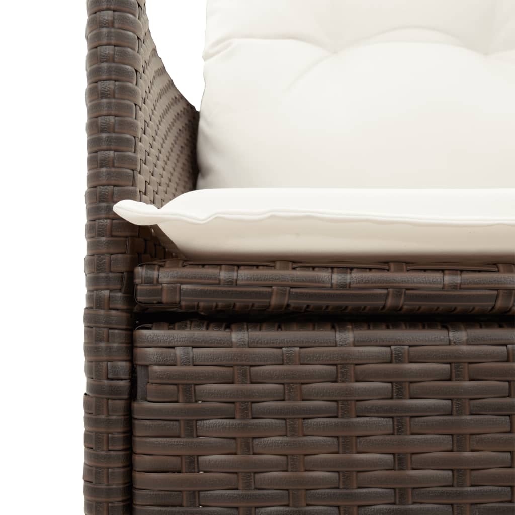 Set Mobilier De Grădină Cu Perne, 7 Piese, Maro, Poliratan