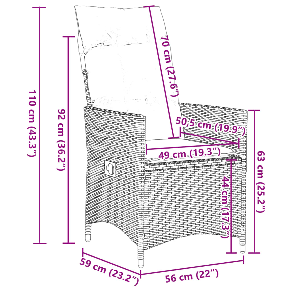 Set Mobilier De Grădină Cu Perne, 7 Piese, Maro, Poliratan