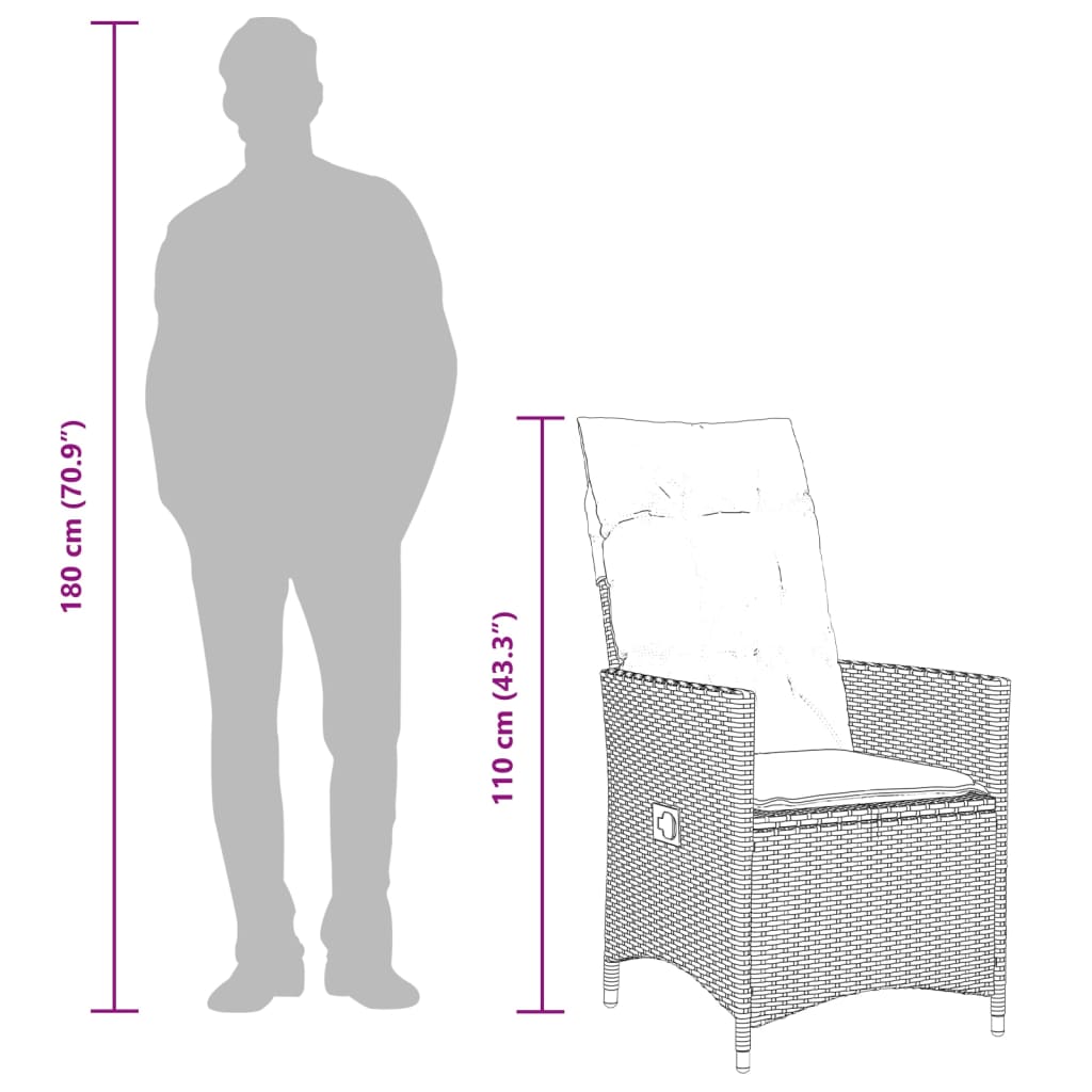 Set Mobilier De Grădină Cu Perne, 7 Piese, Maro, Poliratan