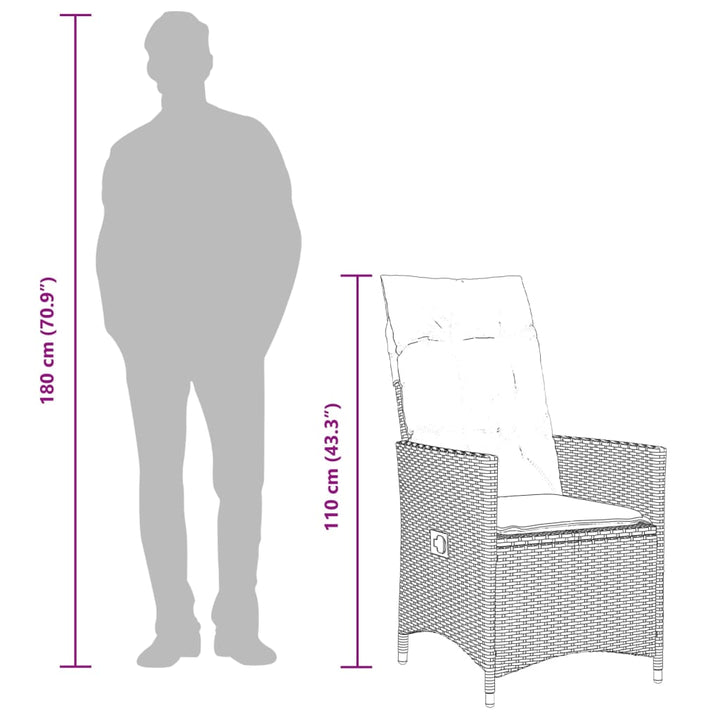 Set Mobilier De Grădină Cu Perne, 7 Piese, Maro, Poliratan