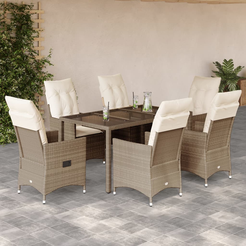 Set Mobilier De Grădină Cu Perne, 5 Piese, Bej, Poliratan