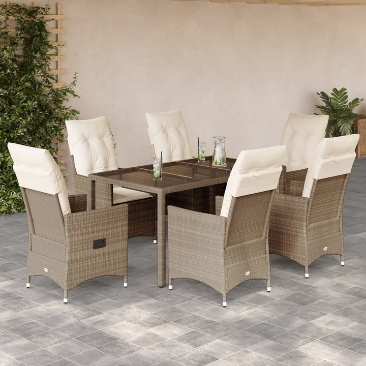 Set Mobilier De Grădină Cu Perne, 5 Piese, Bej, Poliratan