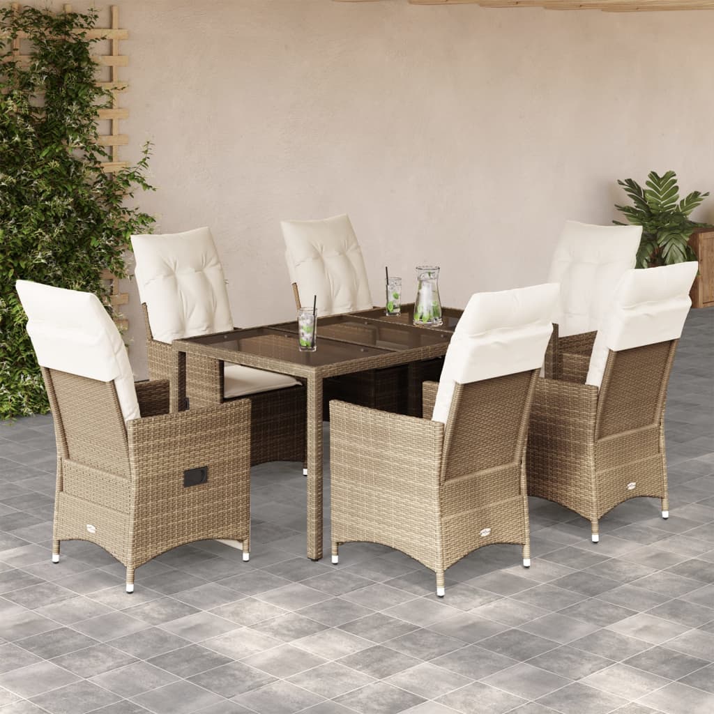 Set Mobilier De Grădină Cu Perne, 5 Piese, Bej, Poliratan