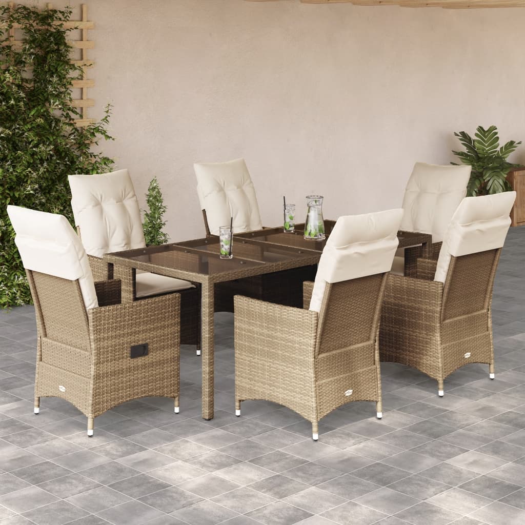 Set Mobilier De Grădină Cu Perne, 5 Piese, Bej, Poliratan