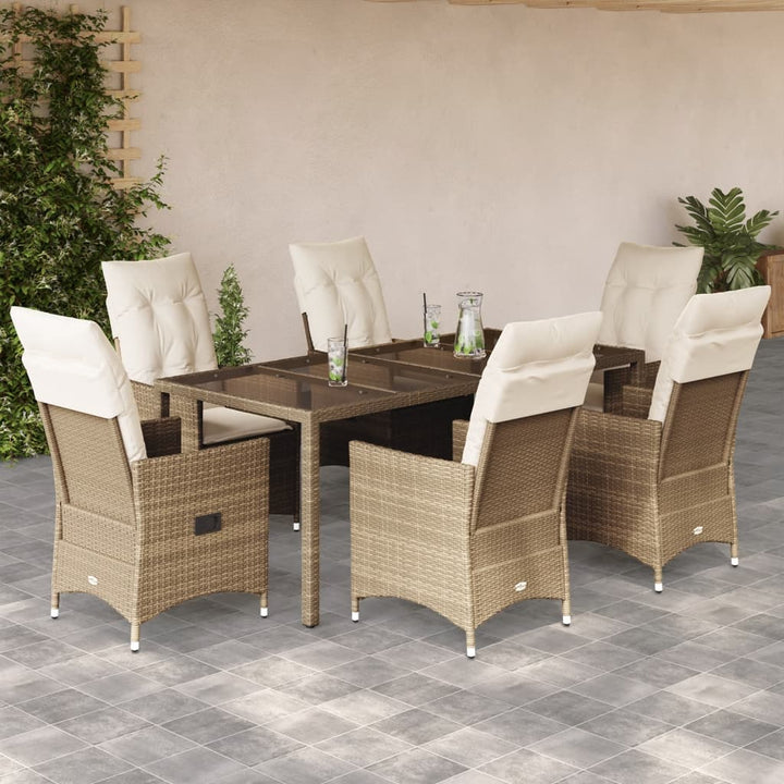 Set Mobilier De Grădină Cu Perne, 5 Piese, Bej, Poliratan