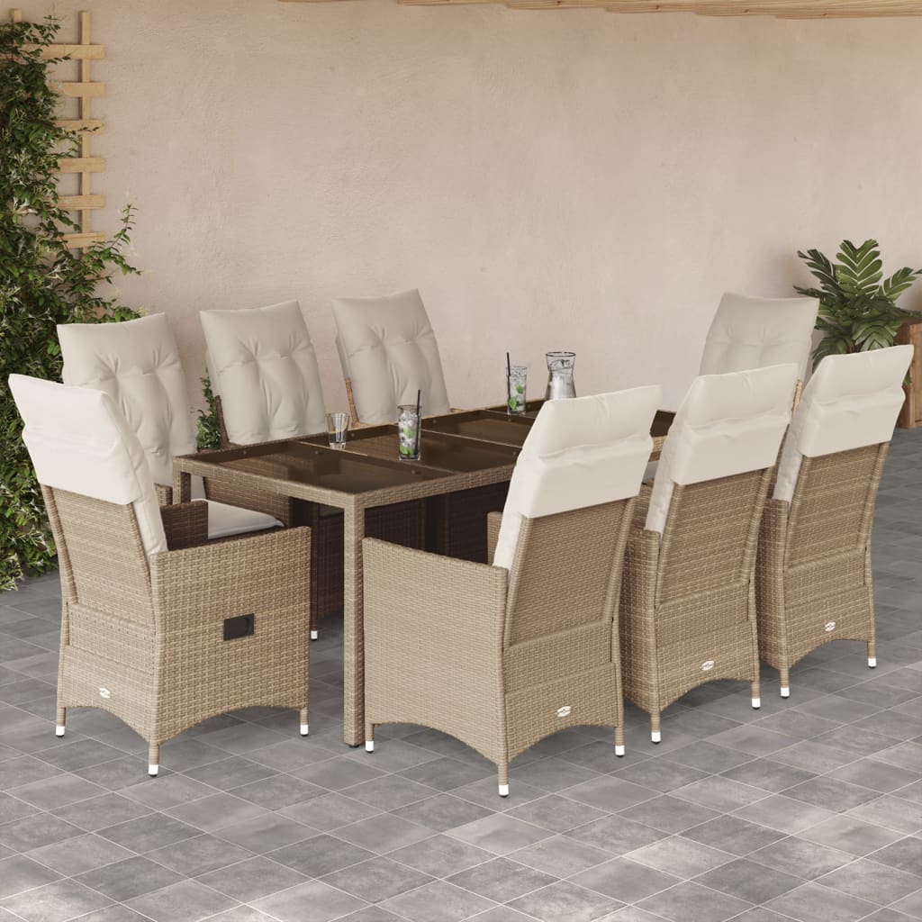 Set Mobilier De Grădină Cu Perne, 5 Piese, Bej, Poliratan