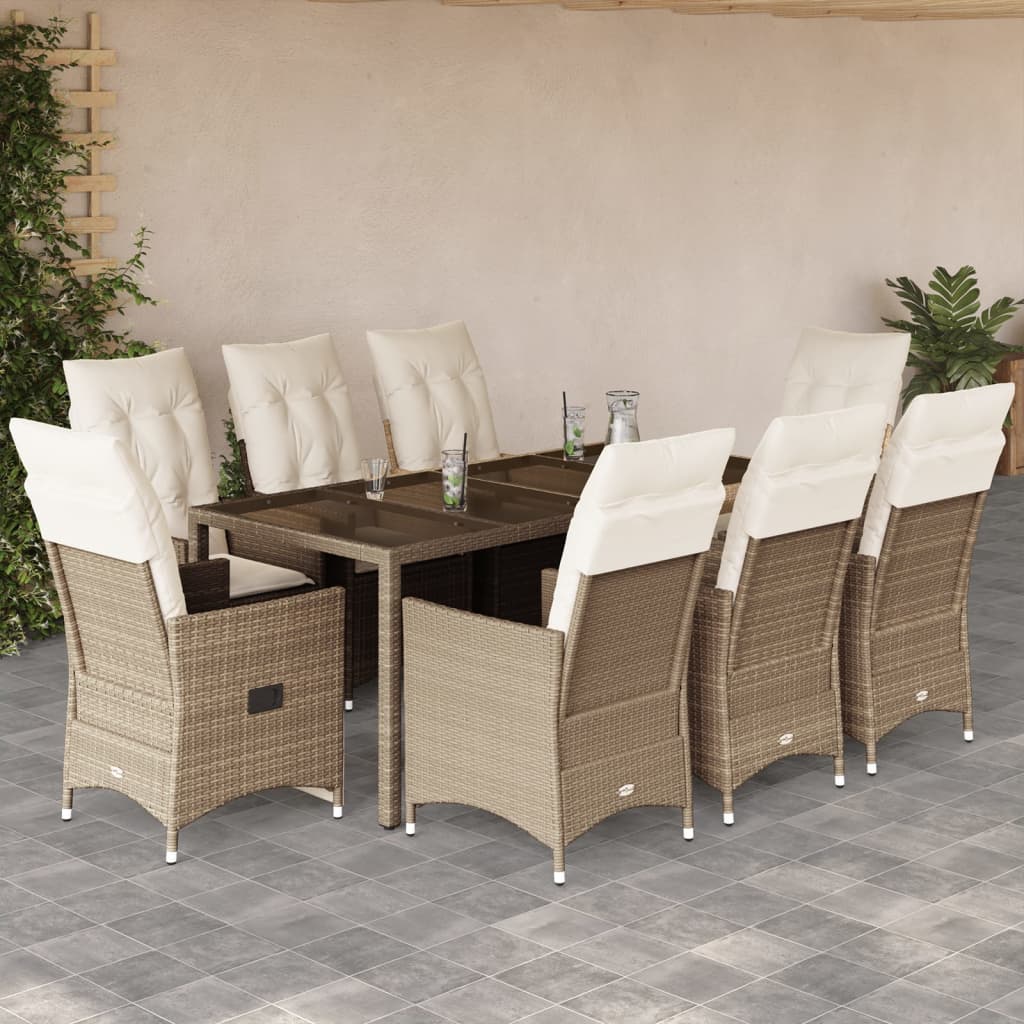 Set Mobilier De Grădină Cu Perne, 5 Piese, Bej, Poliratan