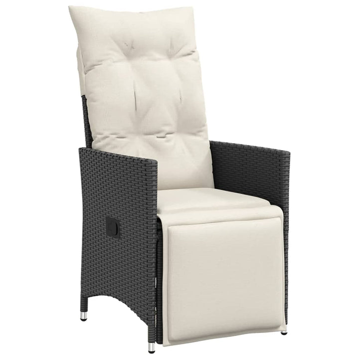Set Bistro Cu Perne, 3 Piese, Negru, Poliratan