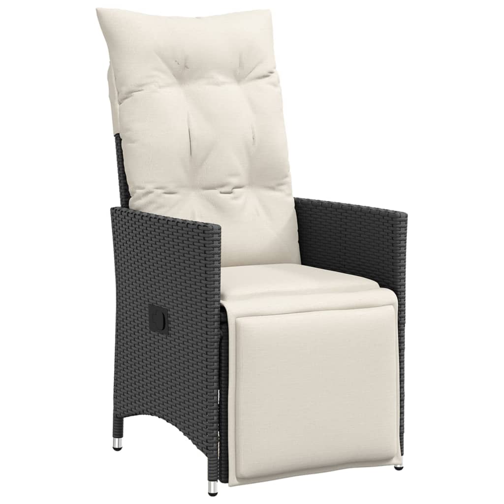 Set Mobilier De Grădină Cu Perne, 7 Piese, Negru, Poliratan