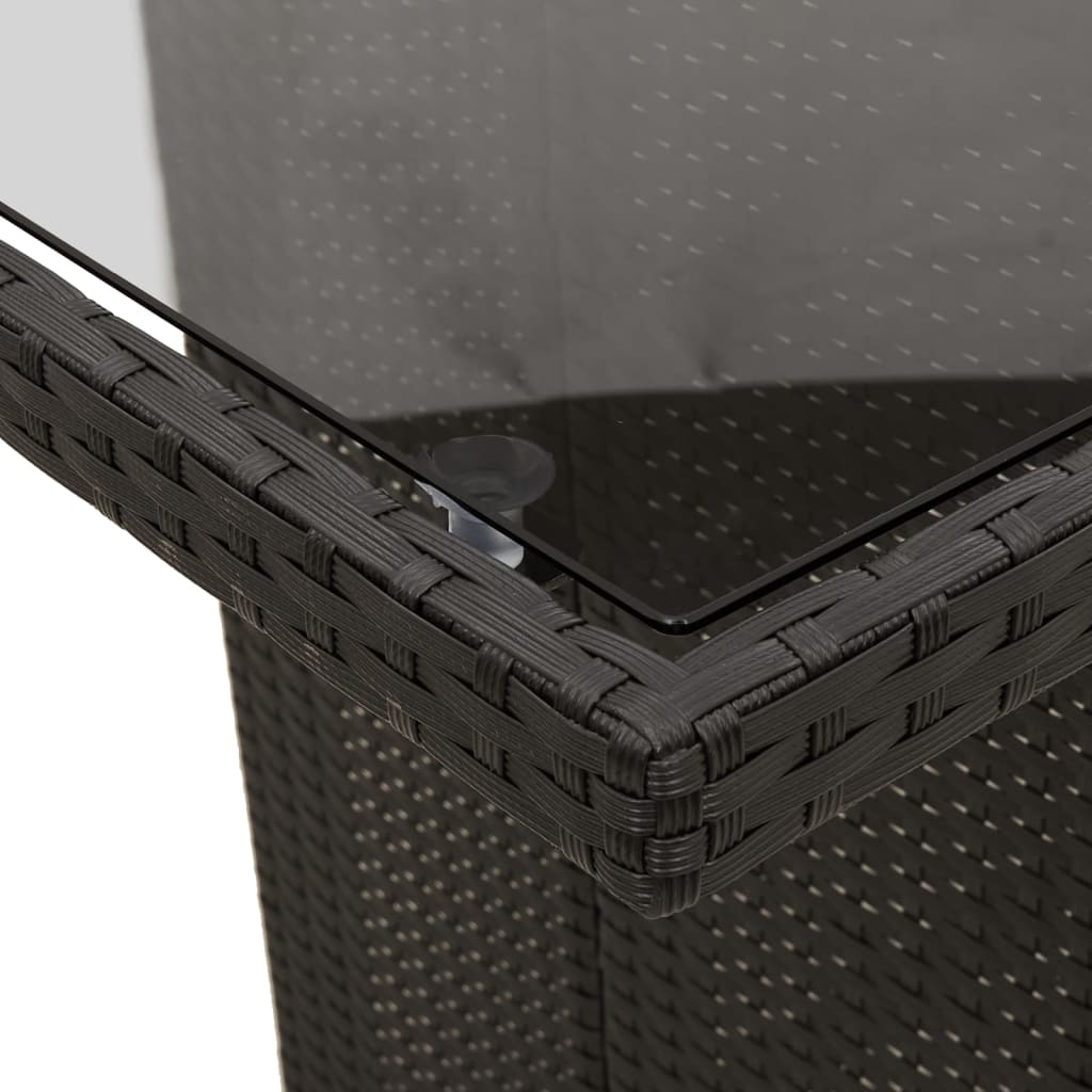 Set Mobilier De Grădină Cu Perne, 7 Piese, Negru, Poliratan