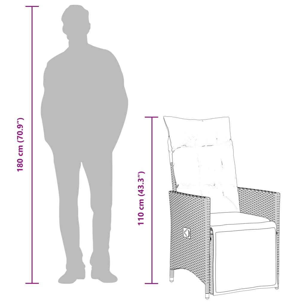 Set Mobilier De Grădină Cu Perne, 7 Piese, Negru, Poliratan