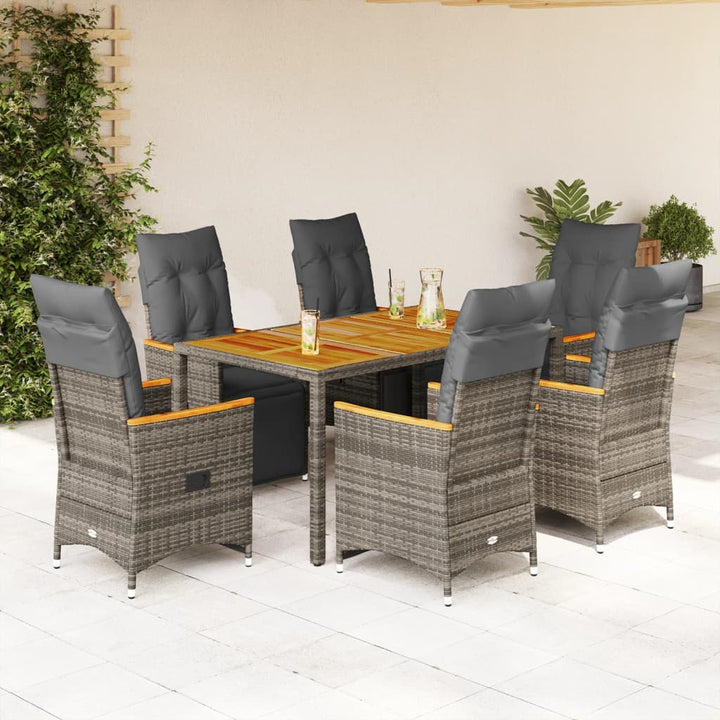 Set Bistro De Grădină Cu Perne, 3 Piese, Negru, Poliratan