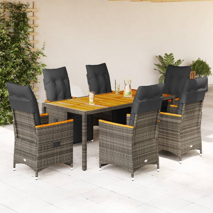 Set Bistro De Grădină Cu Perne, 3 Piese, Negru, Poliratan