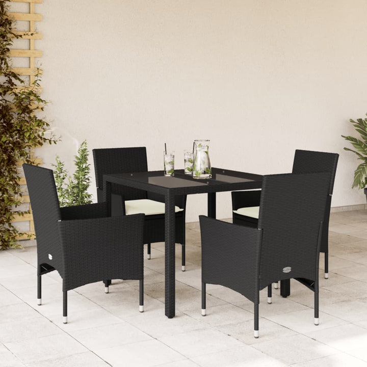 Set Mobilier De Grădină Cu Perne 3 Piese Poliratan & Sticlă