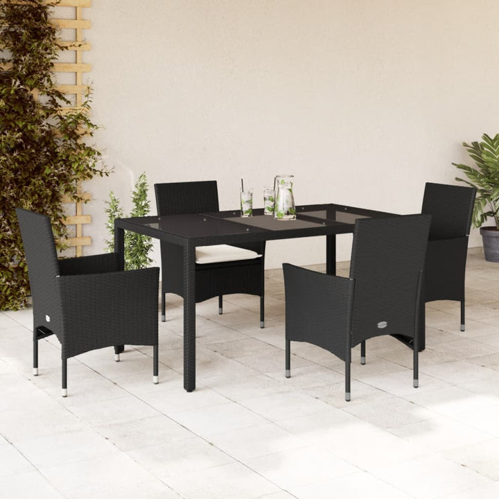 Set Mobilier De Grădină Cu Perne 3 Piese Poliratan & Sticlă