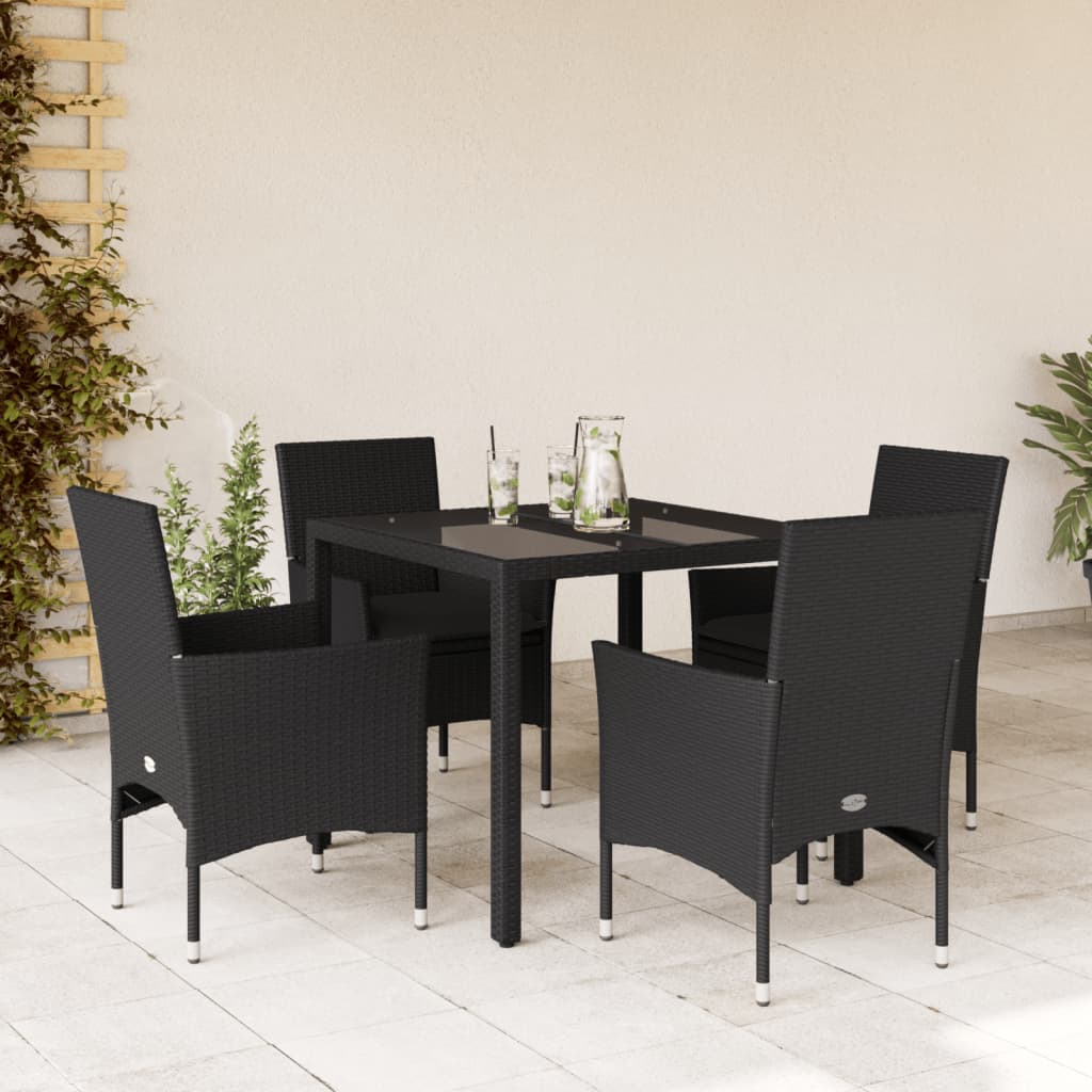 Set Mobilier De Grădină Cu Perne 3 Piese Poliratan & Sticlă