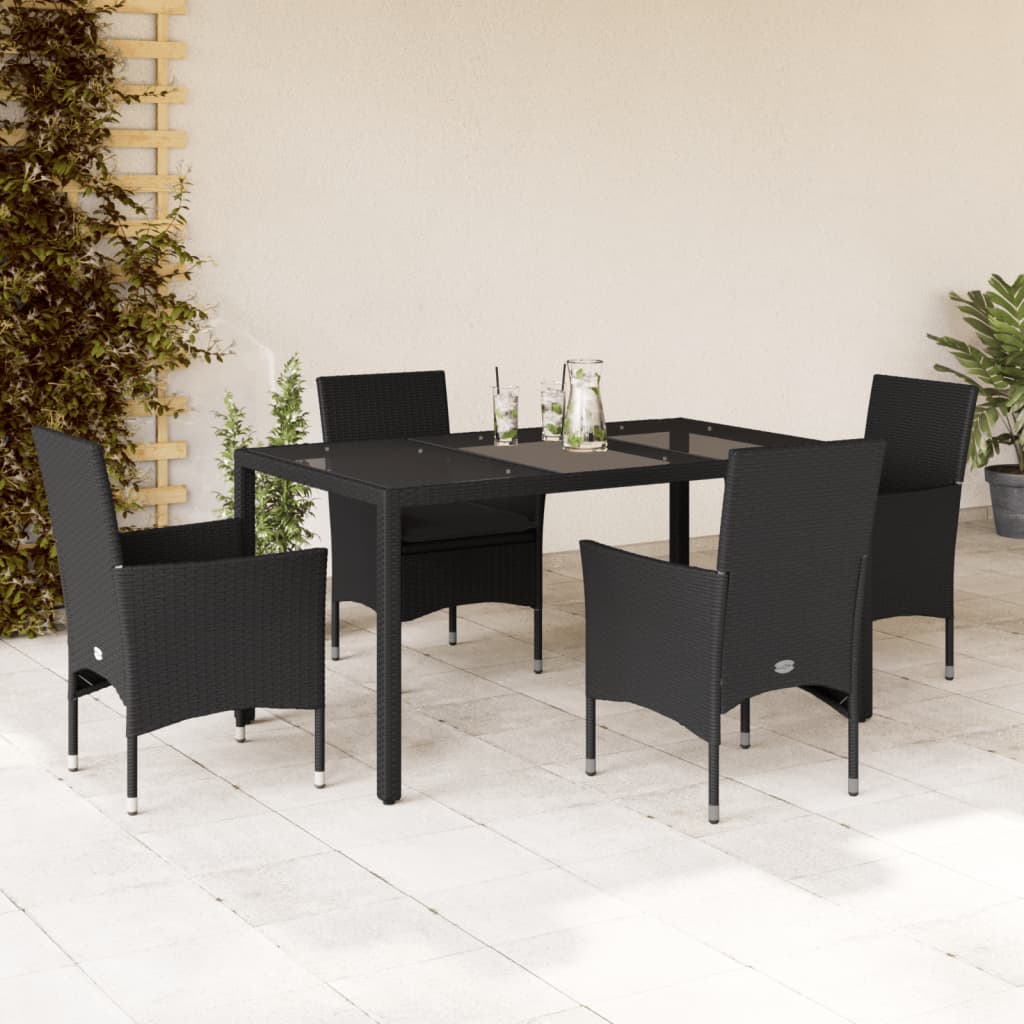 Set Mobilier De Grădină Cu Perne 3 Piese Poliratan & Sticlă