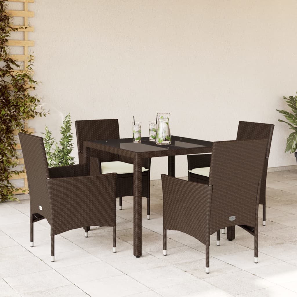 Set Mobilier De Grădină Cu Perne 3 Piese Poliratan & Sticlă