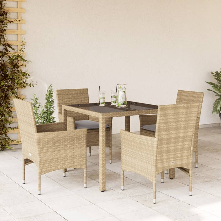 Set Mobilier De Grădină Cu Perne 3 Piese Poliratan & Sticlă