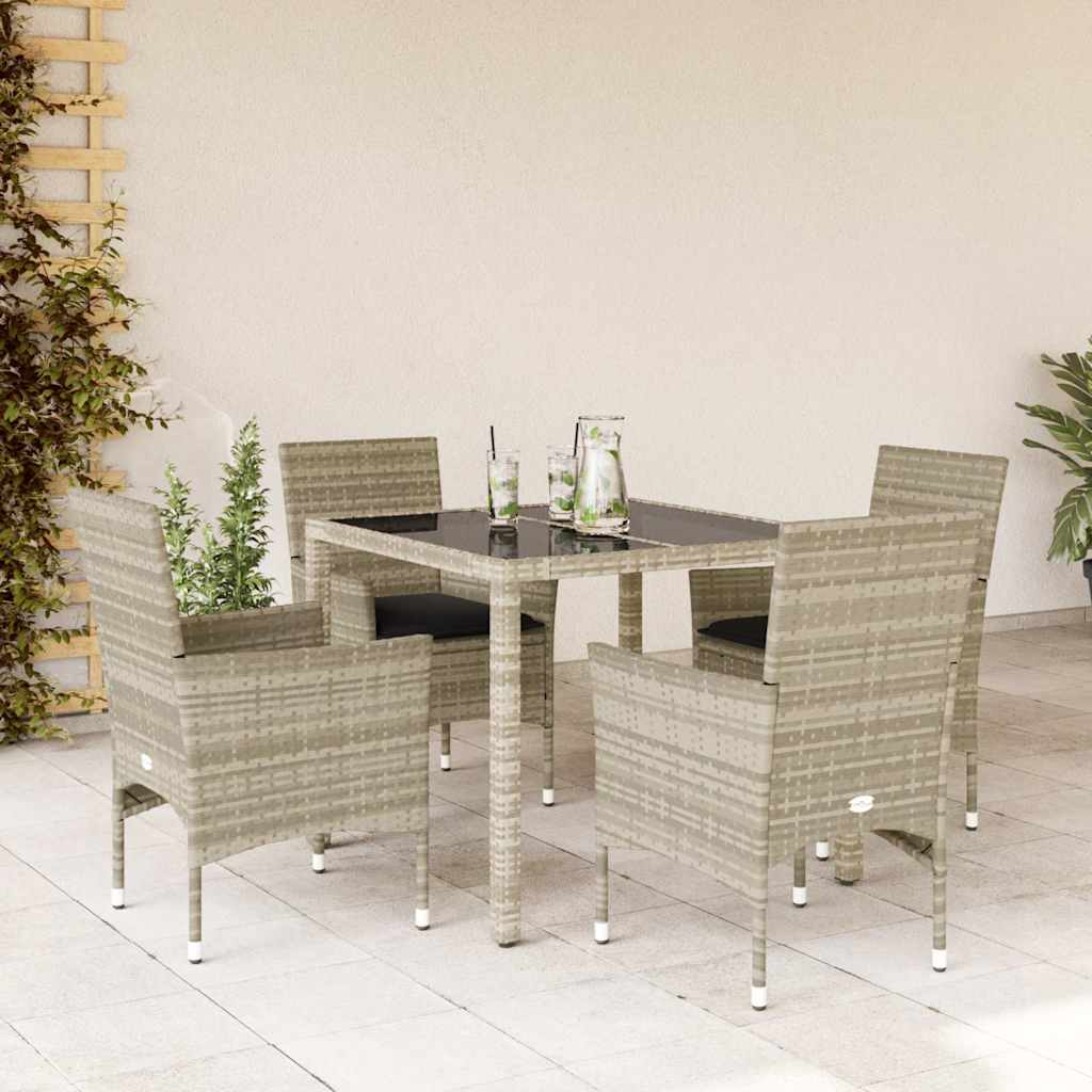 Set Mobilier De Grădină Cu Perne 3 Piese Poliratan & Sticlă