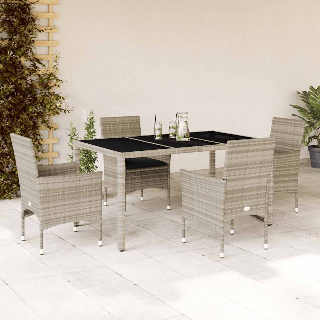 Set Mobilier De Grădină Cu Perne 3 Piese Poliratan & Sticlă