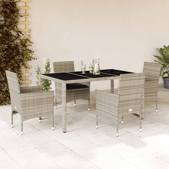 Set Mobilier De Grădină Cu Perne 3 Piese Poliratan & Sticlă