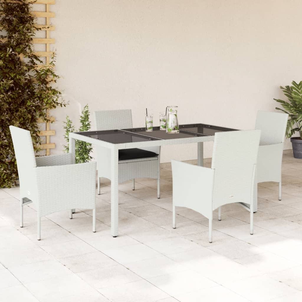 Set Mobilier De Grădină Cu Perne 3 Piese Poliratan & Sticlă