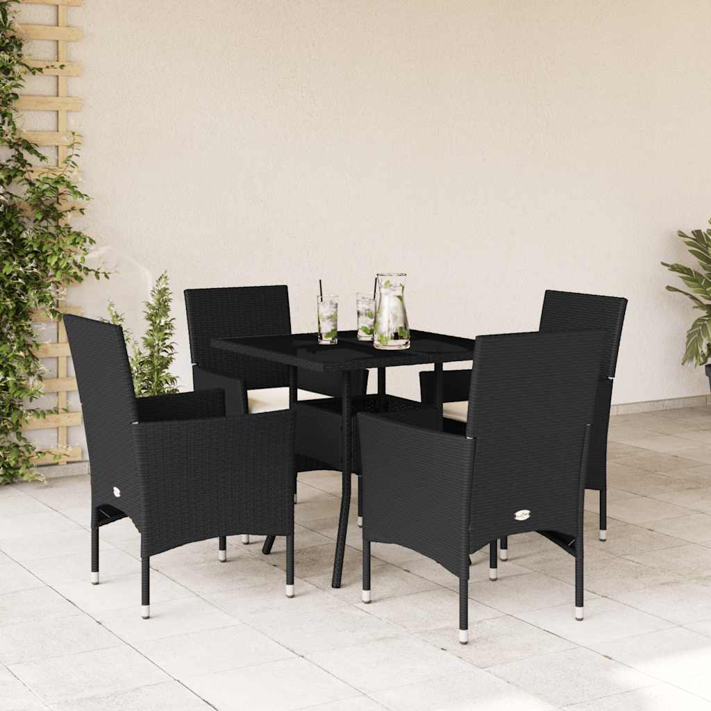 Set Mobilier De Grădină Cu Perne 3 Piese Poliratan & Sticlă