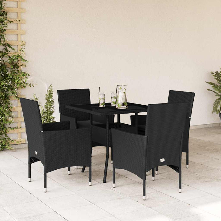 Set Mobilier De Grădină Cu Perne 3 Piese Poliratan & Sticlă