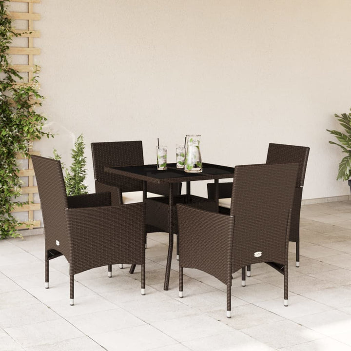 Set Mobilier De Grădină Cu Perne 3 Piese Poliratan & Sticlă