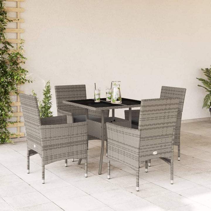 Set Mobilier De Grădină Cu Perne 3 Piese Poliratan & Sticlă