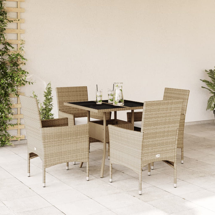 Set Mobilier De Grădină Cu Perne 3 Piese Poliratan & Sticlă