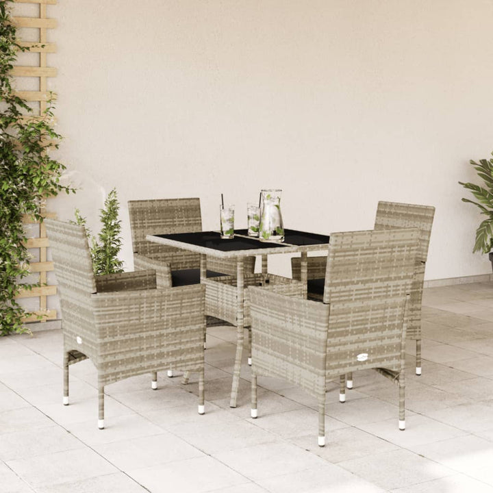Set Mobilier De Grădină Cu Perne 3 Piese Poliratan & Sticlă