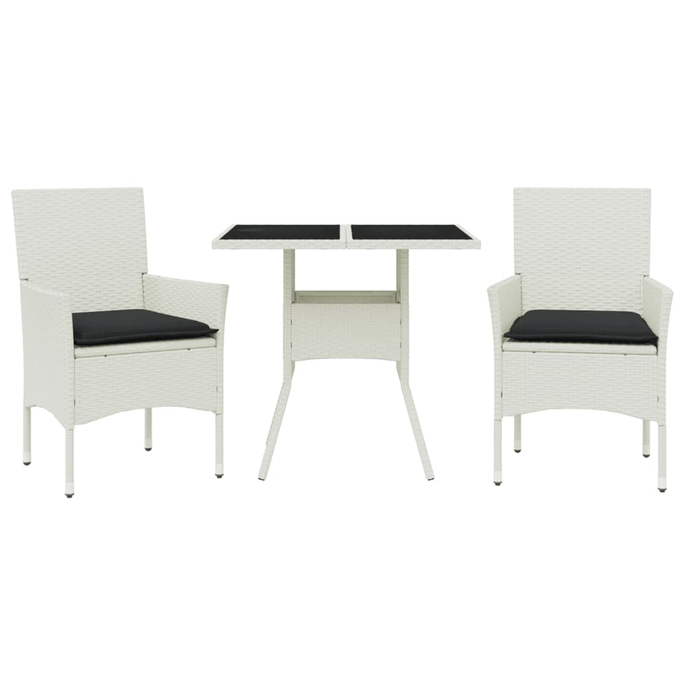 Set Mobilier De Grădină Cu Perne 3 Piese Poliratan & Sticlă