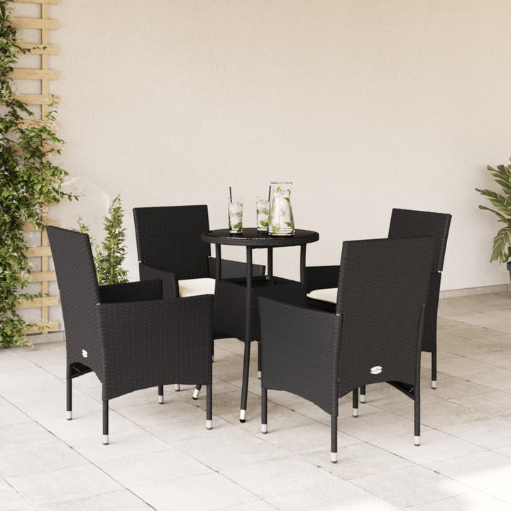 Set Mobilier De Grădină Cu Perne 5 Piese Poliratan&Sticlă