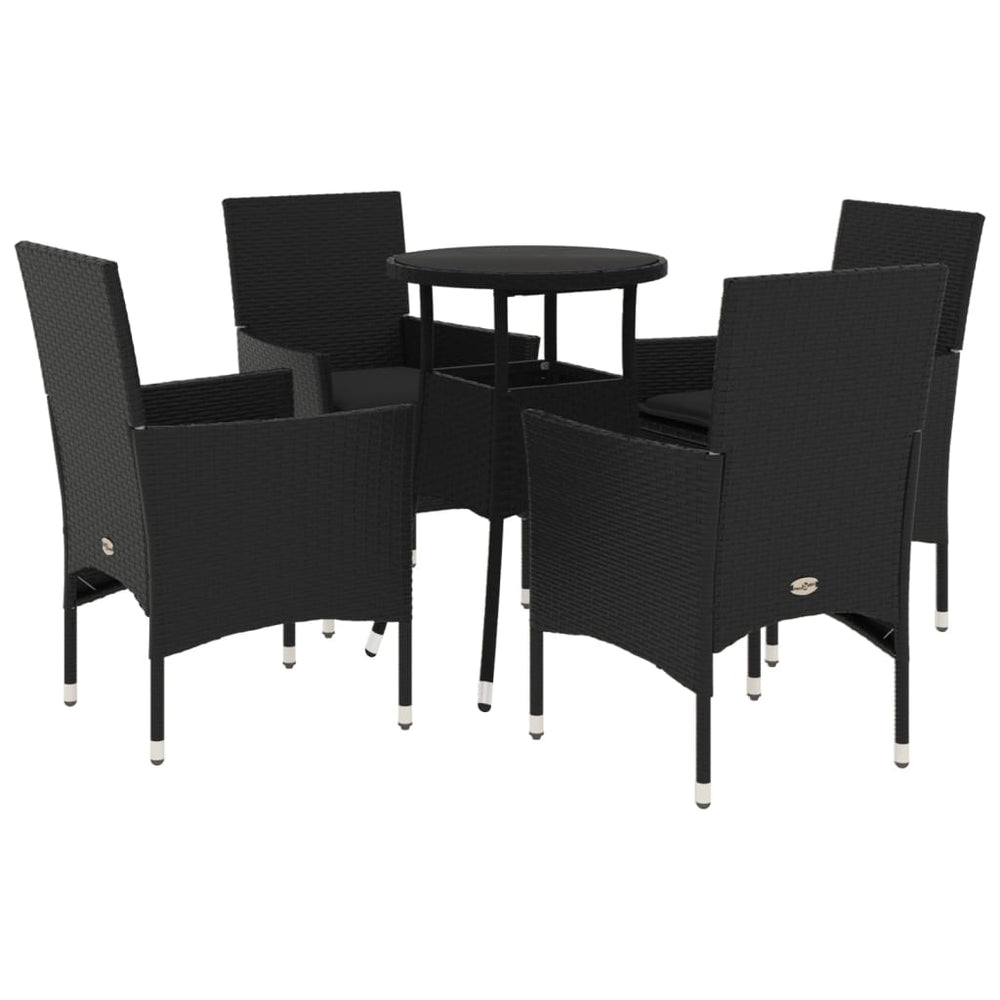 Set Mobilier De Grădină Cu Perne 5 Piese Poliratan&Sticlă