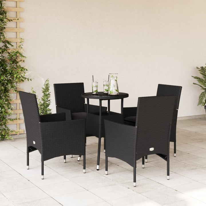 Set Mobilier De Grădină Cu Perne 5 Piese Poliratan&Sticlă