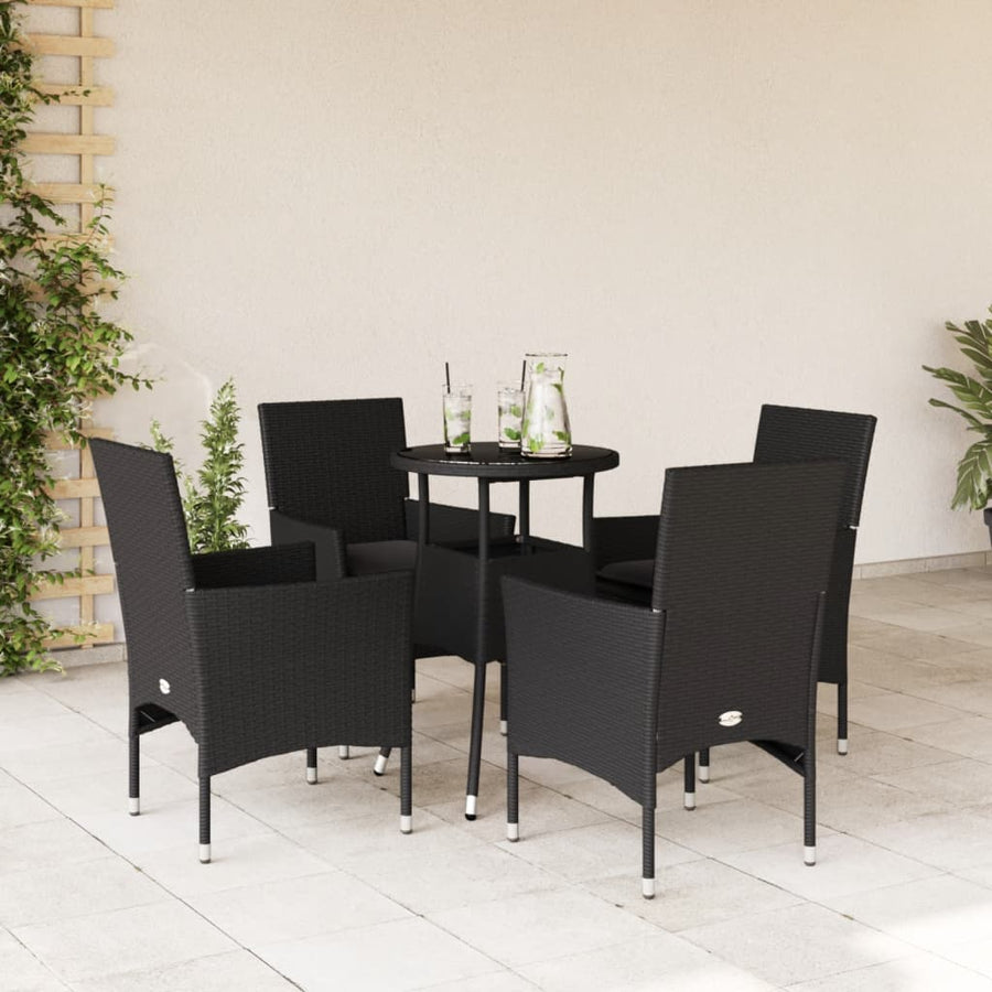 Set Mobilier De Grădină Cu Perne 5 Piese Poliratan&Sticlă