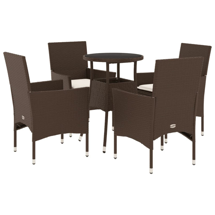 Set Mobilier De Grădină Cu Perne 5 Piese Poliratan&Sticlă