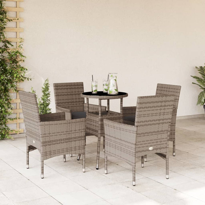 Set Mobilier De Grădină Cu Perne 5 Piese Poliratan&Sticlă