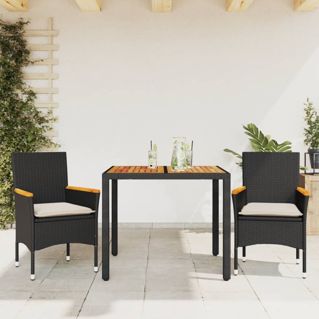 Set Mobilier Grădină Perne 9 Piese Poliratan/Lemn Acacia