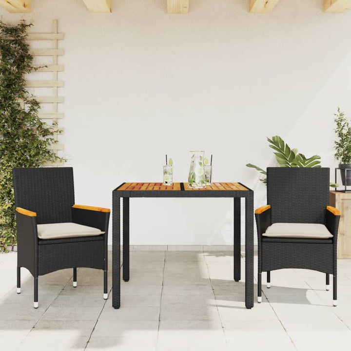 Set Mobilier Grădină Perne 9 Piese Poliratan/Lemn Acacia
