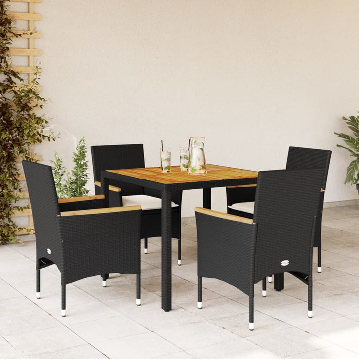 Set Mobilier Grădină Perne 9 Piese Poliratan/Lemn Acacia